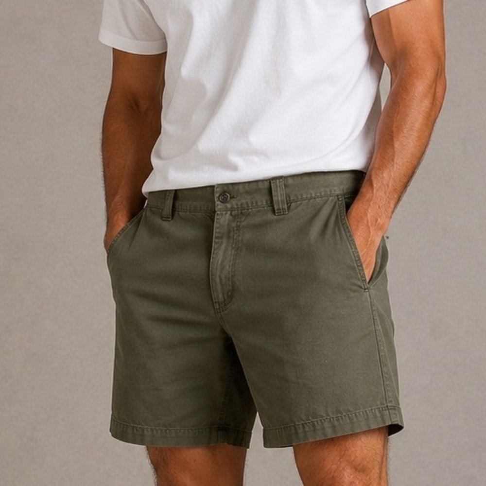 Columbia Mens Canvas Utility Shorts Green 36W 8L Gorpcore Outdoor Hiking